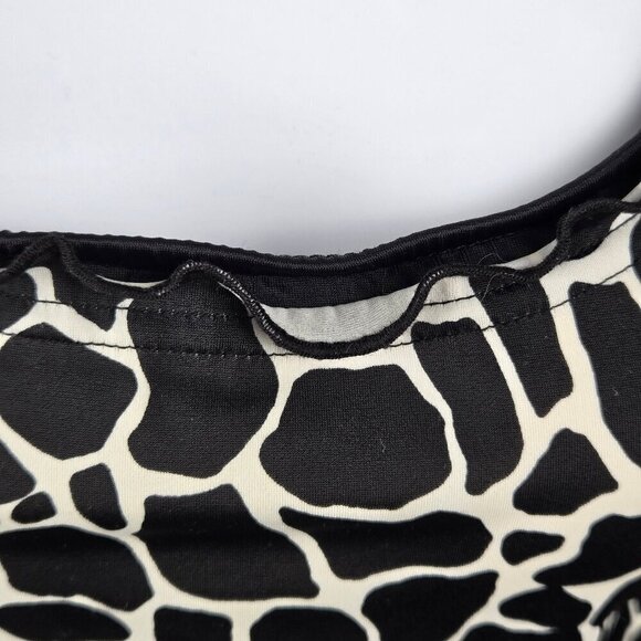 Slimshaper Size 8 Black White Print Tankini Top Ruffle at Neck and Hem - Picture 5 of 11